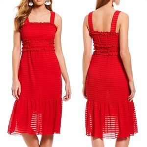 Gianni Bini Red Midi dress SZ L Like New SZ L